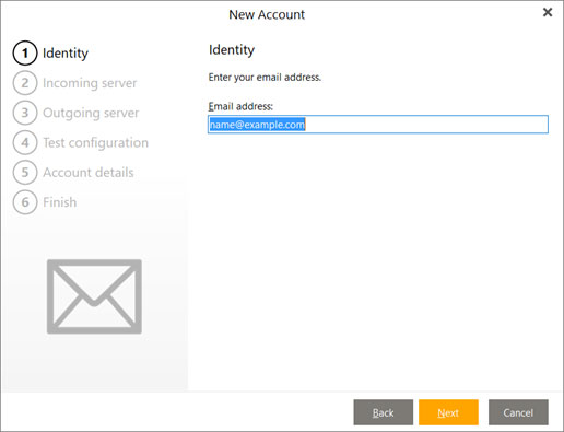 Configura l'account e-mail ALICE.IT sul tuo eMClient Passaggio 3