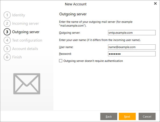 Configura l'account e-mail ALICE.IT sul tuo eMClient Passaggio 5