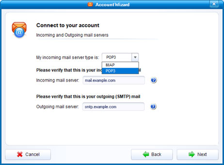 Imposta l'account e-mail ALICE.IT sul tuo IncrediMail Passaggio 5