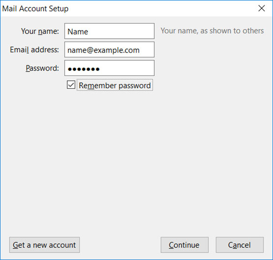 Configurare l'account e-mail ALICE.IT sul client e-mail Thunderbird Passaggio 3