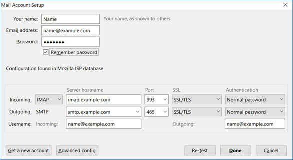 Configurare l'account di posta FASTWEBNET.IT sul client di posta Thunderbird Step 4-IMAP