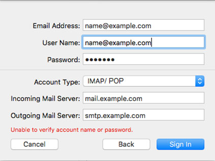 Configura l'account di posta FASTWEBNET.IT sulla tua Apple Mail 4