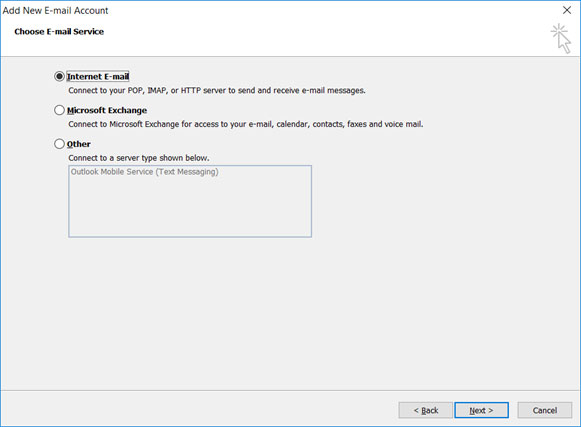 Configura l'account di posta HOTMAIL.IT sul tuo Outlook 2010 Manuale Passaggio 4