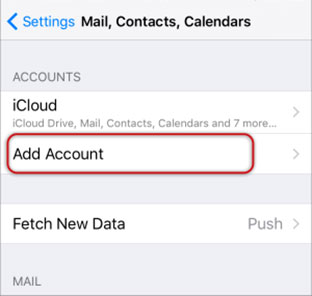 Configura l'account di posta HOTMAIL.IT sul tuo iPhone Passaggio 4