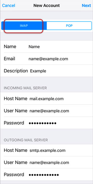 Configura l'account di posta HOTMAIL.IT sul tuo iPhone Passaggio 8