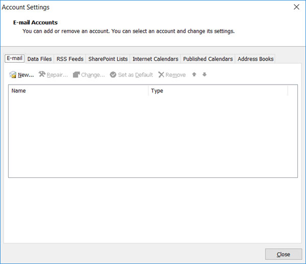 Configura l'account di posta elettronica VIRGILIO.IT sul tuo Outlook 2010 Passaggio 2