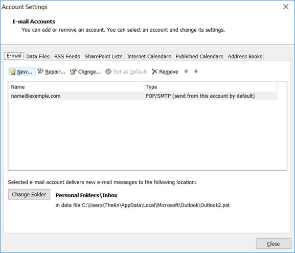 Configurare l'account di posta elettronica VIRGILIO.IT sulla posta di Outlook 2007 Passaggio 2