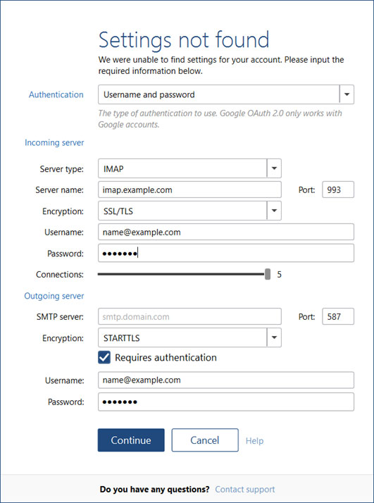 Configura l'account e-mail YAHOO.IT sul tuo MailBird Lite Passaggio 5