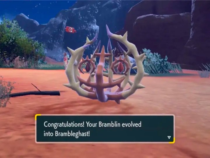 Schermata dell'evoluzione di Brambleghast.