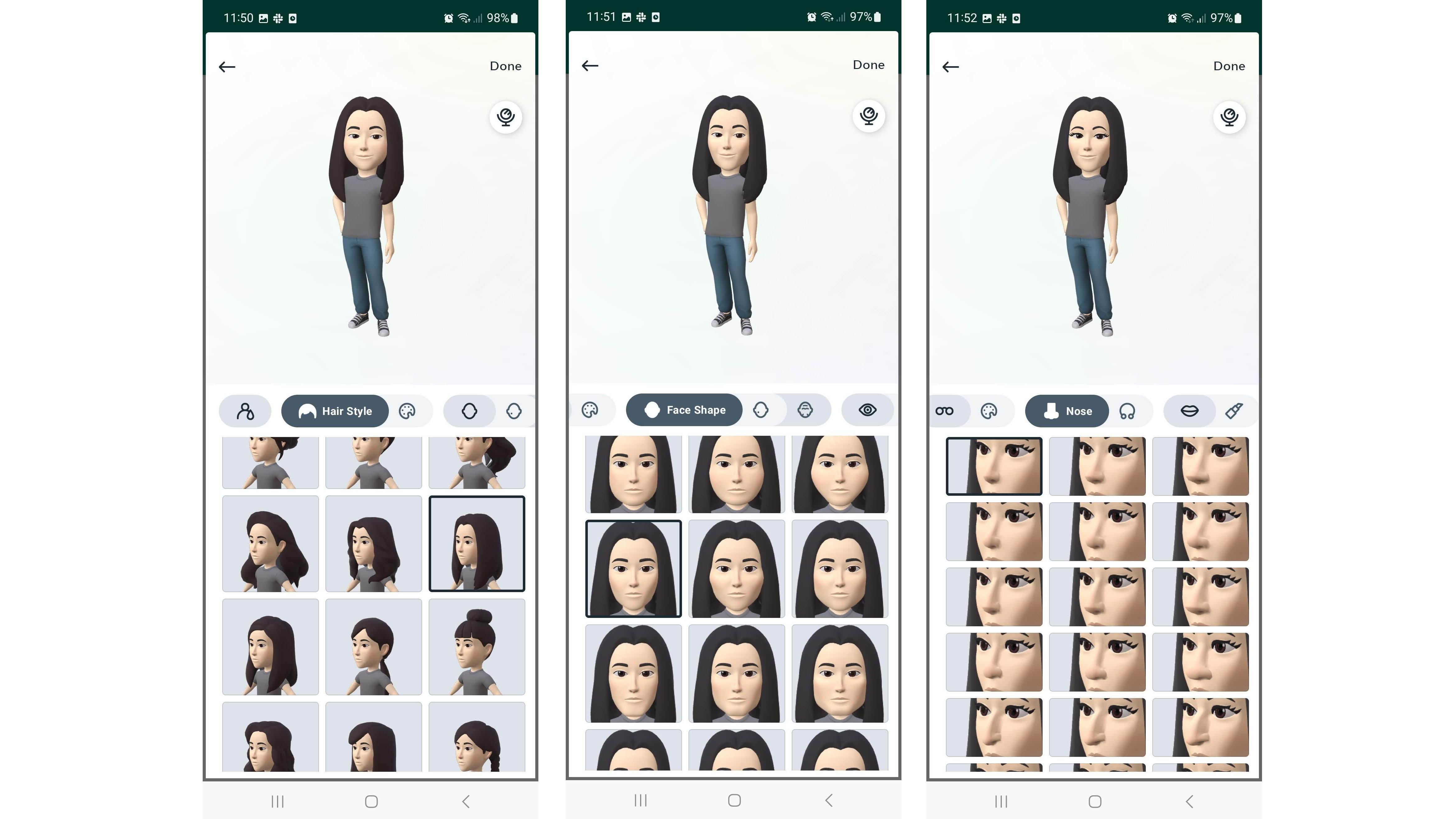 Scegli le funzionalità per l'avatar su WhatsApp