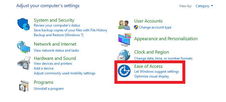 Seleziona Centro accessibilità. Come sbloccare i tasti freccia in Excel