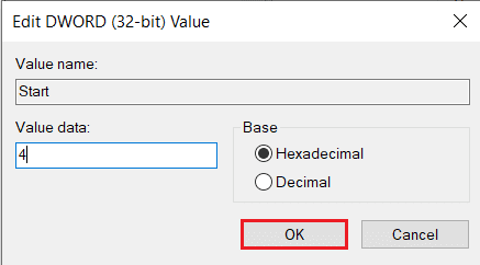 modificare i dati del valore in 4 e fare clic su OK