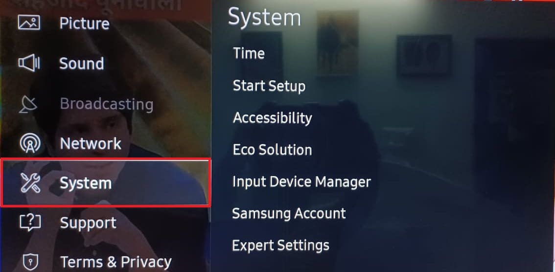 Impostazioni di sistema TV Samsung