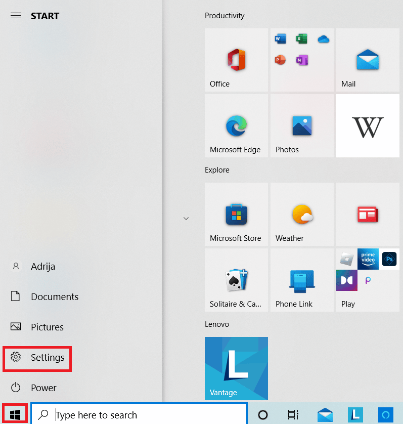 Premere il tasto Windows, quindi aprire Impostazioni - Come digitare all'indietro nella tastiera?5