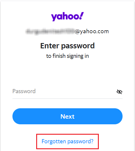 Clicca su Password dimenticata