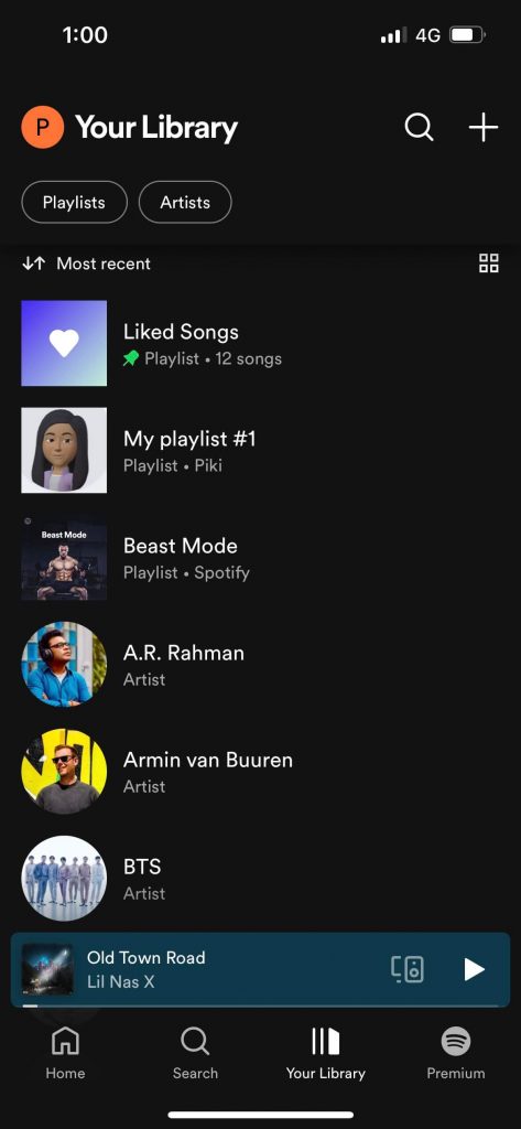 Seleziona la playlist o Cambia l'immagine della playlist Spotify