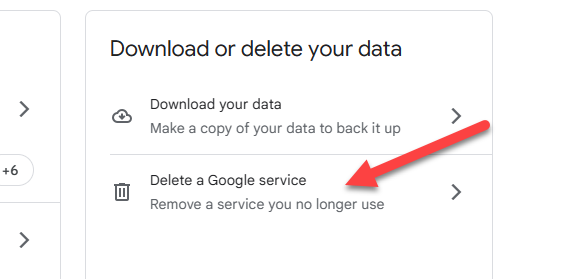 Elimina i dati da un servizio.