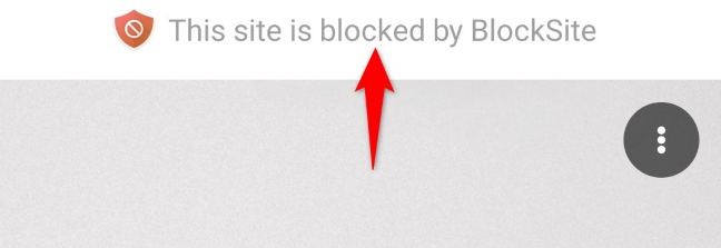 Messaggio di BlockSite per un sito bloccato.
