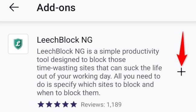Installa il componente aggiuntivo "LeechBlock NG".