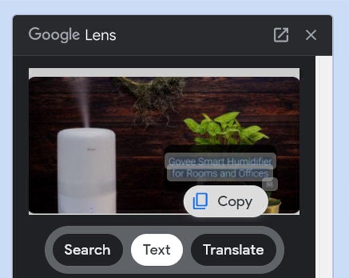 Seleziona e copia il testo dalle immagini su Google Lens dal PC