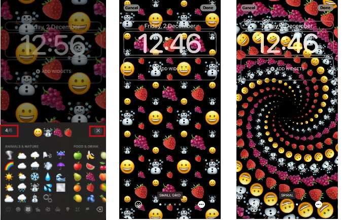 Blocco schermo Sfondo Emoji Personalizzazione dimensioni iPhone