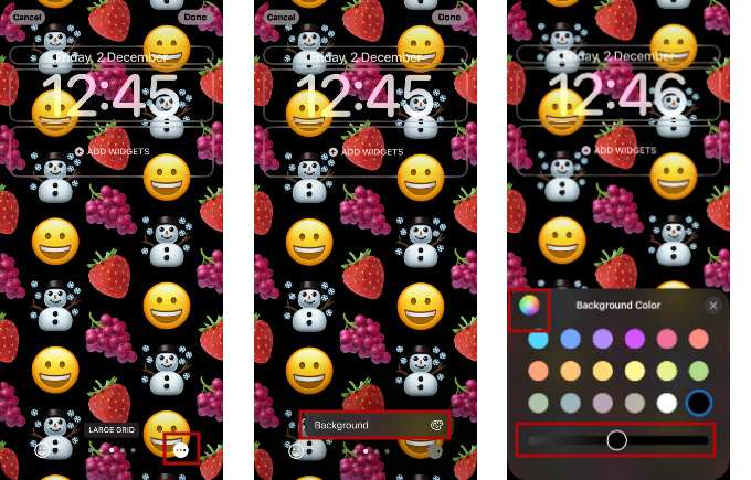 Blocco schermo Sfondo Emoji Personalizzazione colore iPhone