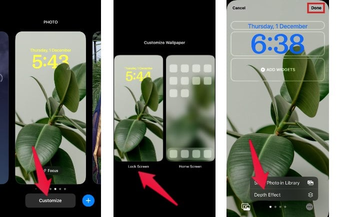 Aggiungi l'effetto profondità allo sfondo della schermata di blocco dell'iPhone