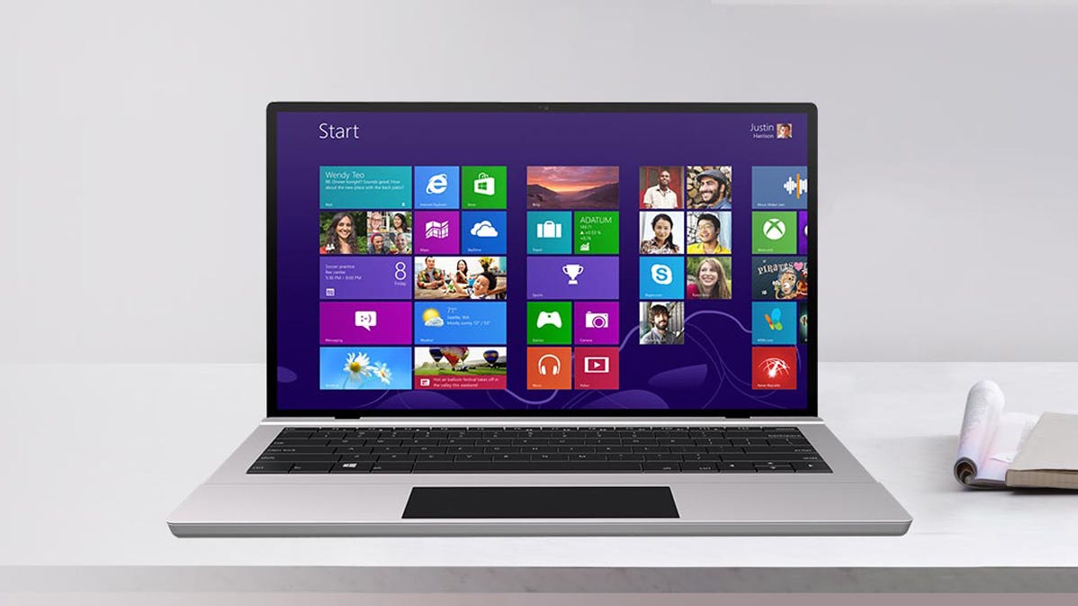 Foto di Windows 8.1 in esecuzione su un laptop