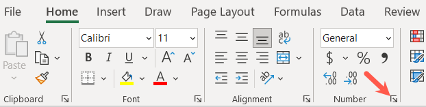 Avvio del formato numerico nella barra multifunzione
