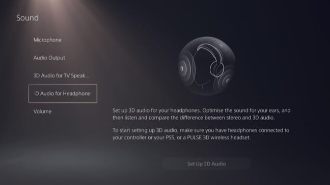 Configura l'audio 3D per le cuffie su PS5