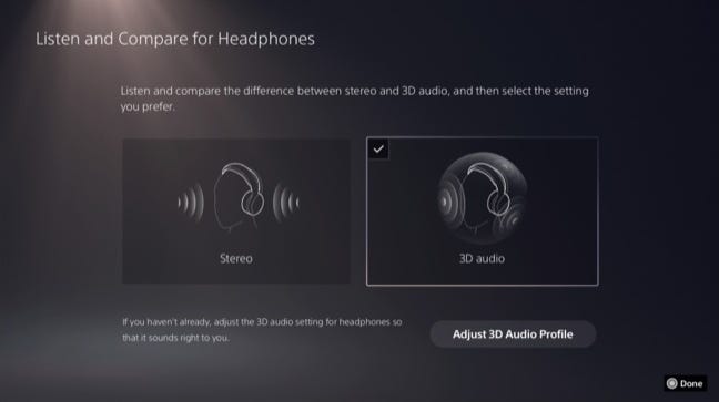 Confronta l'audio 3D con l'audio stereo per le cuffie