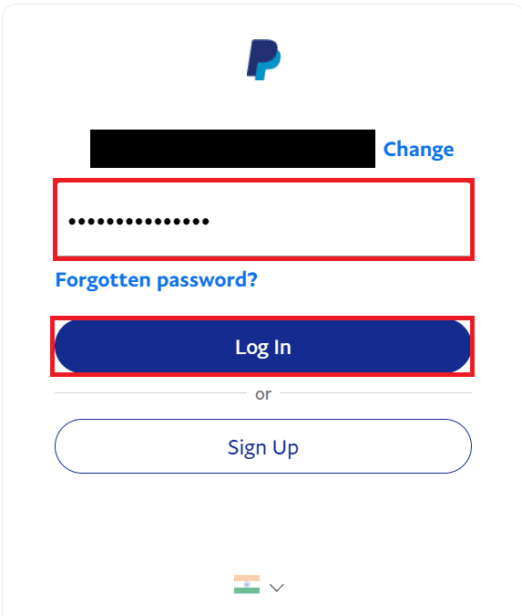 Apri la pagina di accesso di PayPal nel tuo browser desktop e accedi al tuo conto PayPal con e-mail e password |