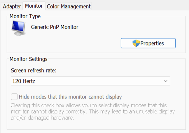 Seleziona una frequenza di aggiornamento del monitor personalizzata in Windows 11