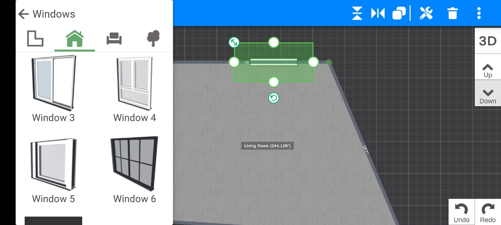 Home Designer 3D: Planimetria della stanza1