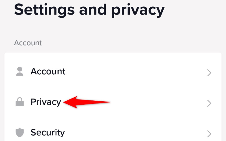 Scegli "Privacy".