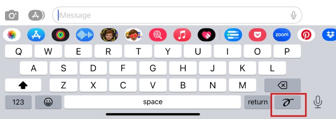 Opzione scrittura a mano iMessage iPhone