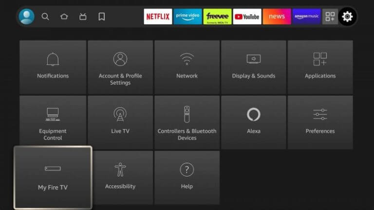 seleziona il riquadro My Fire TV