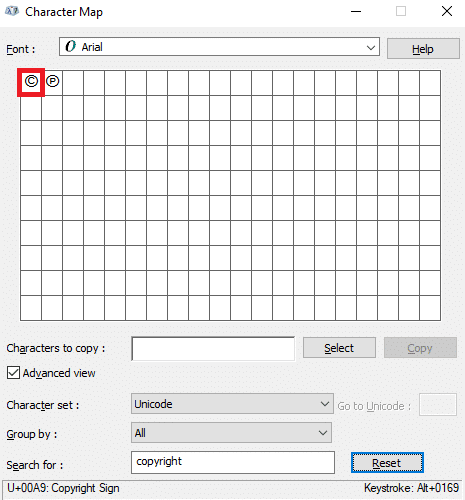 Fare doppio clic sul simbolo del copyright | Come digitare il simbolo del copyright in Windows