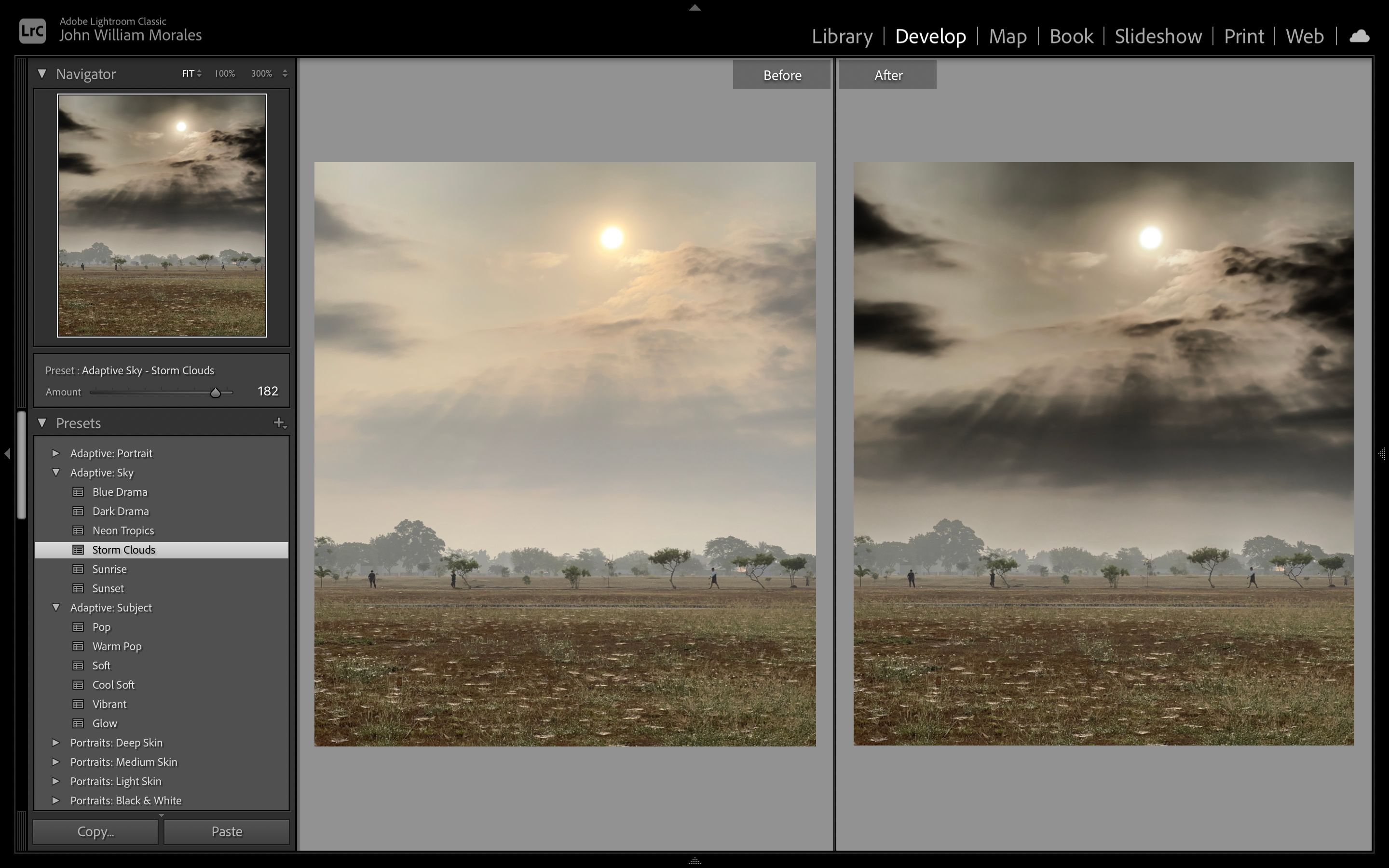 Predefiniti adattivi su Adobe Lightroom