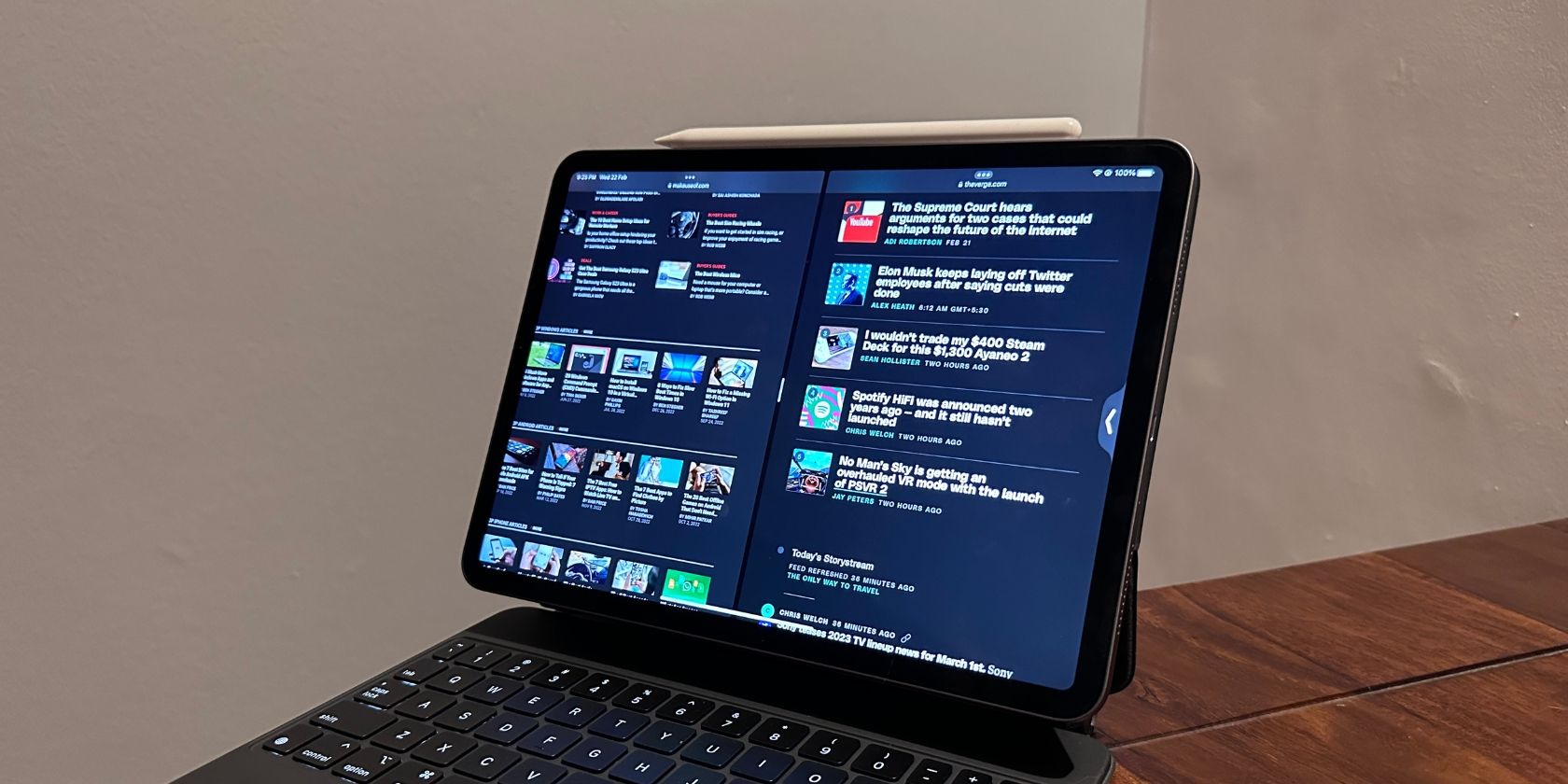 iPad Pro che utilizza Split View in più finestre