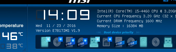 Dettagli del BIOS visualizzati in UEFI BIOS