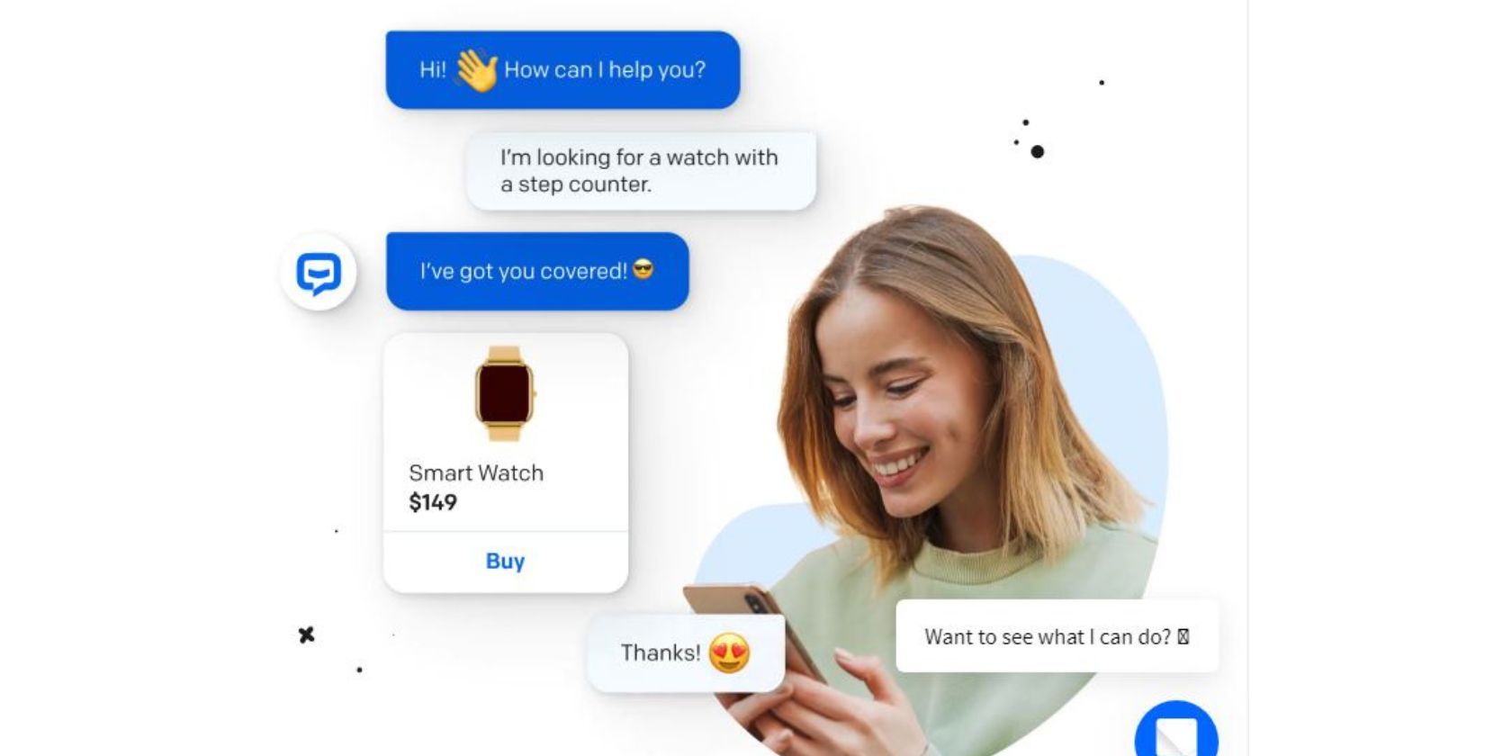 Uno screenshot di un chatbot AI