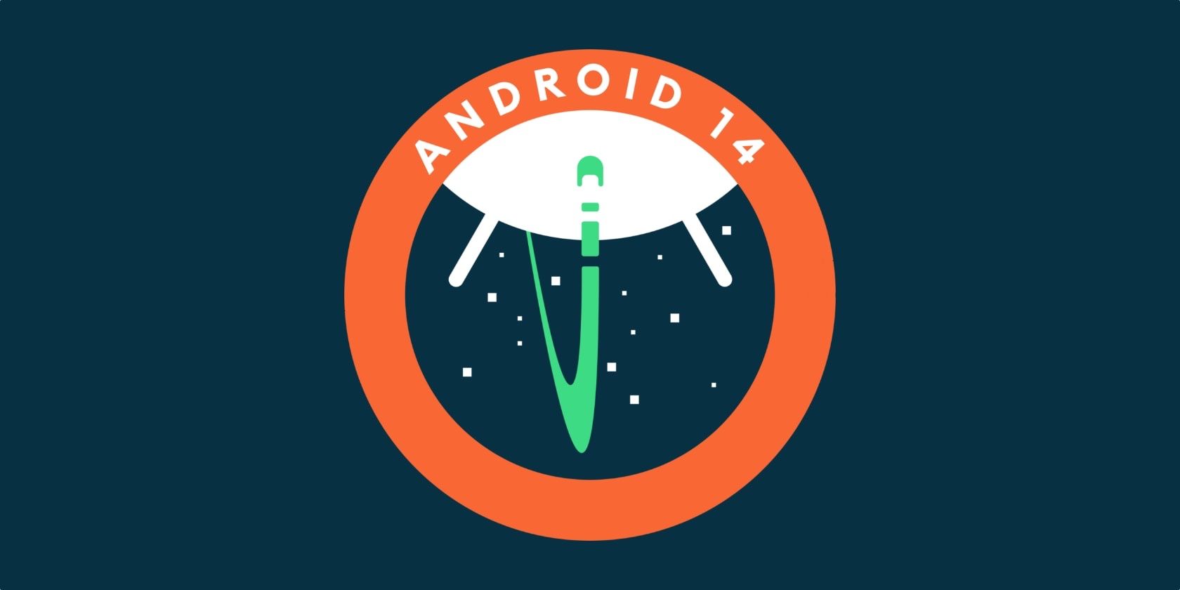 logo Android 14 su uno sfondo semplice