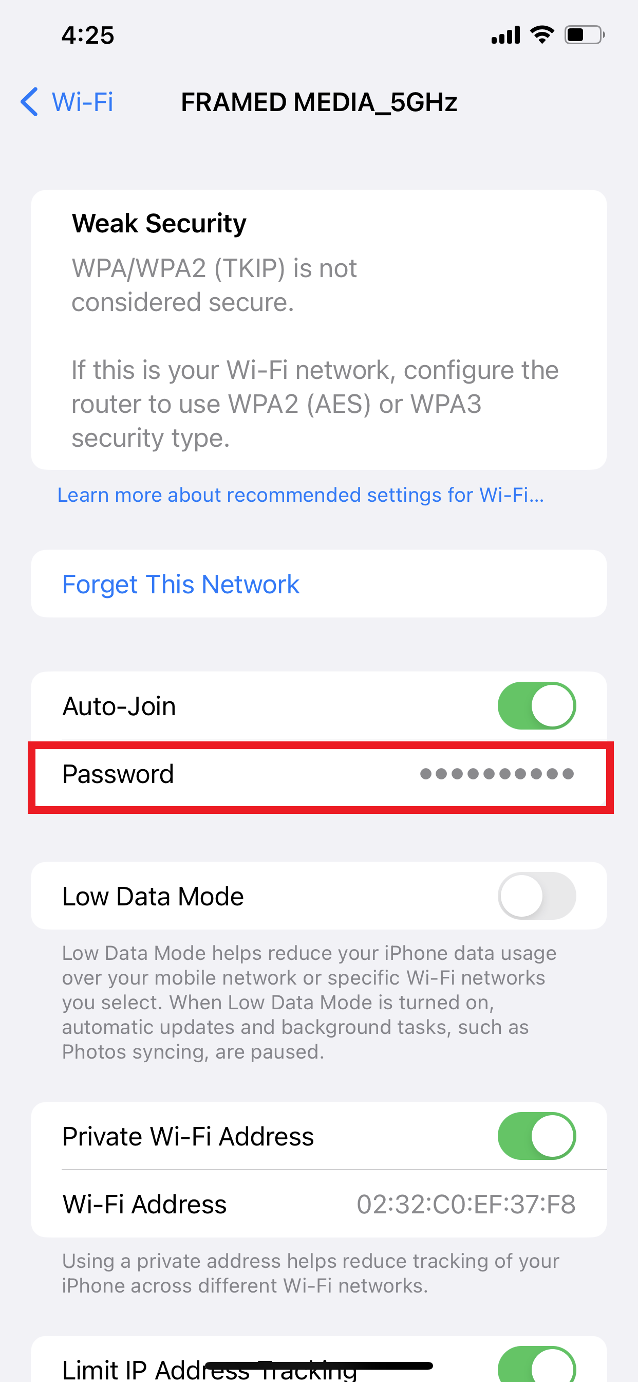 Tocca Password |  Come vedere la password WiFi su iPhone