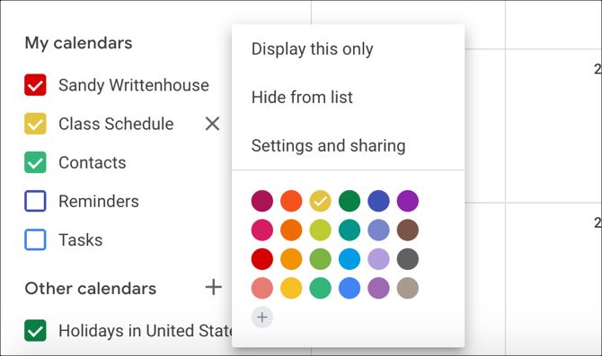 Google Calendar cambia colore