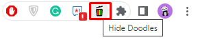 fai clic sull'icona Nascondi Doodles per sbarazzarti di Google Doodles