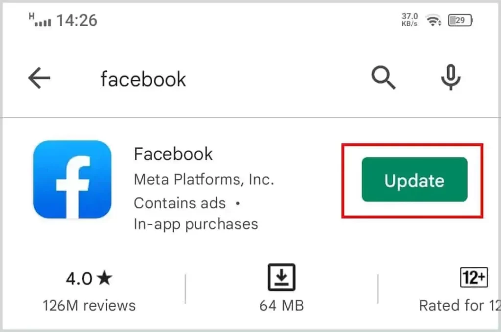 Aggiorna l'app di Facebook se continua a bloccarsi