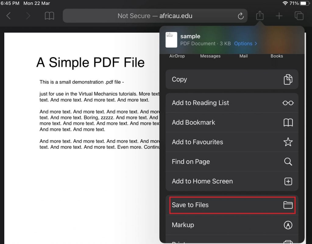 Come salvare PDF su iPad 