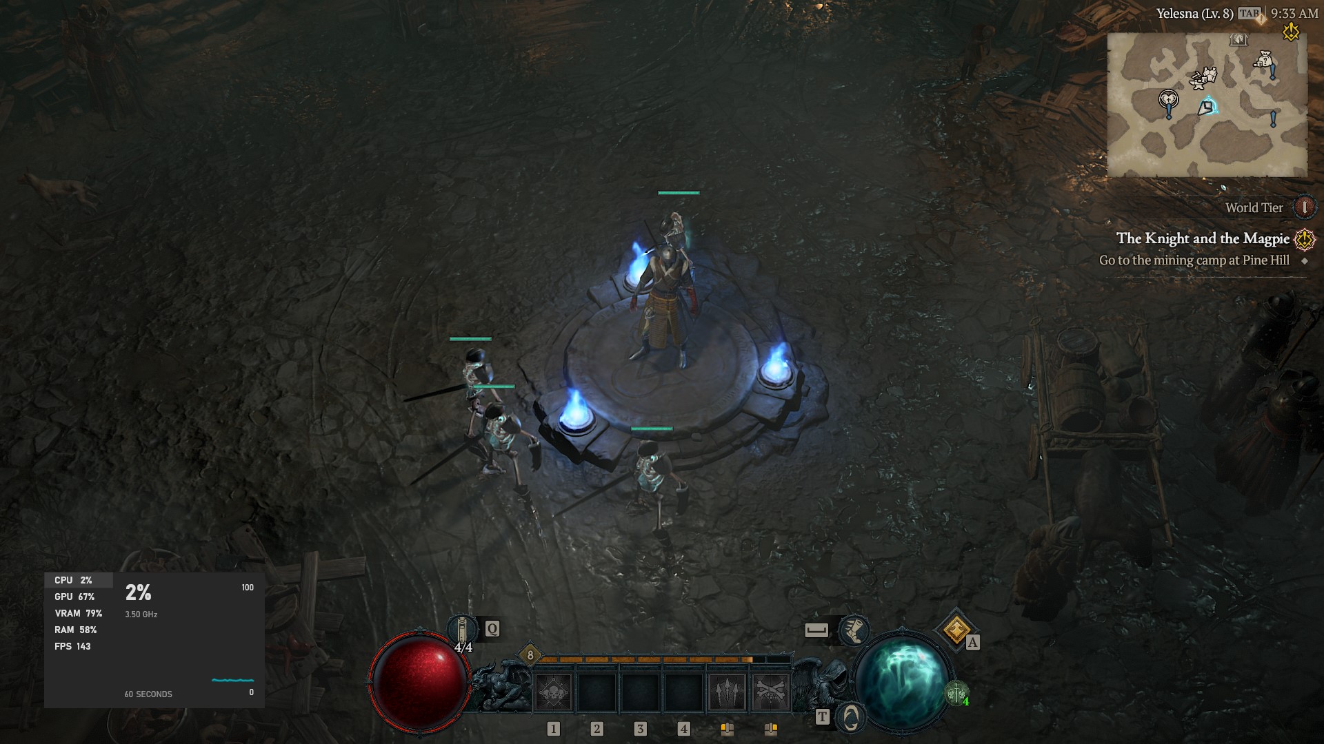 Visualizzazione dei dati sulle prestazioni in Diablo 4 utilizzando il widget della barra di gioco di Windows