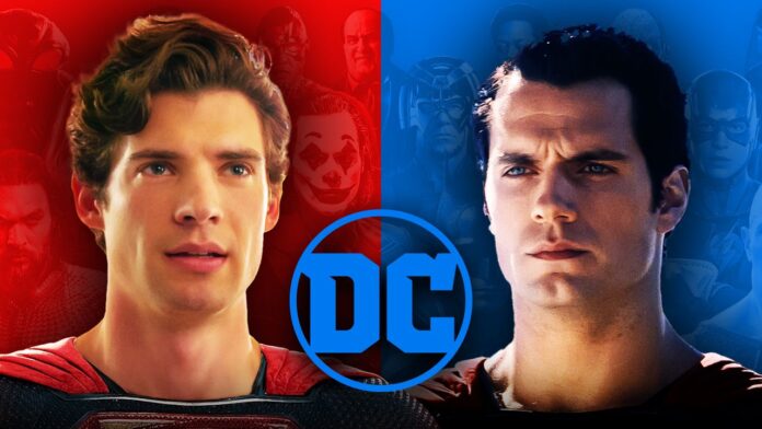 Superman, David Corenswet, Henry Cavill, DC logo